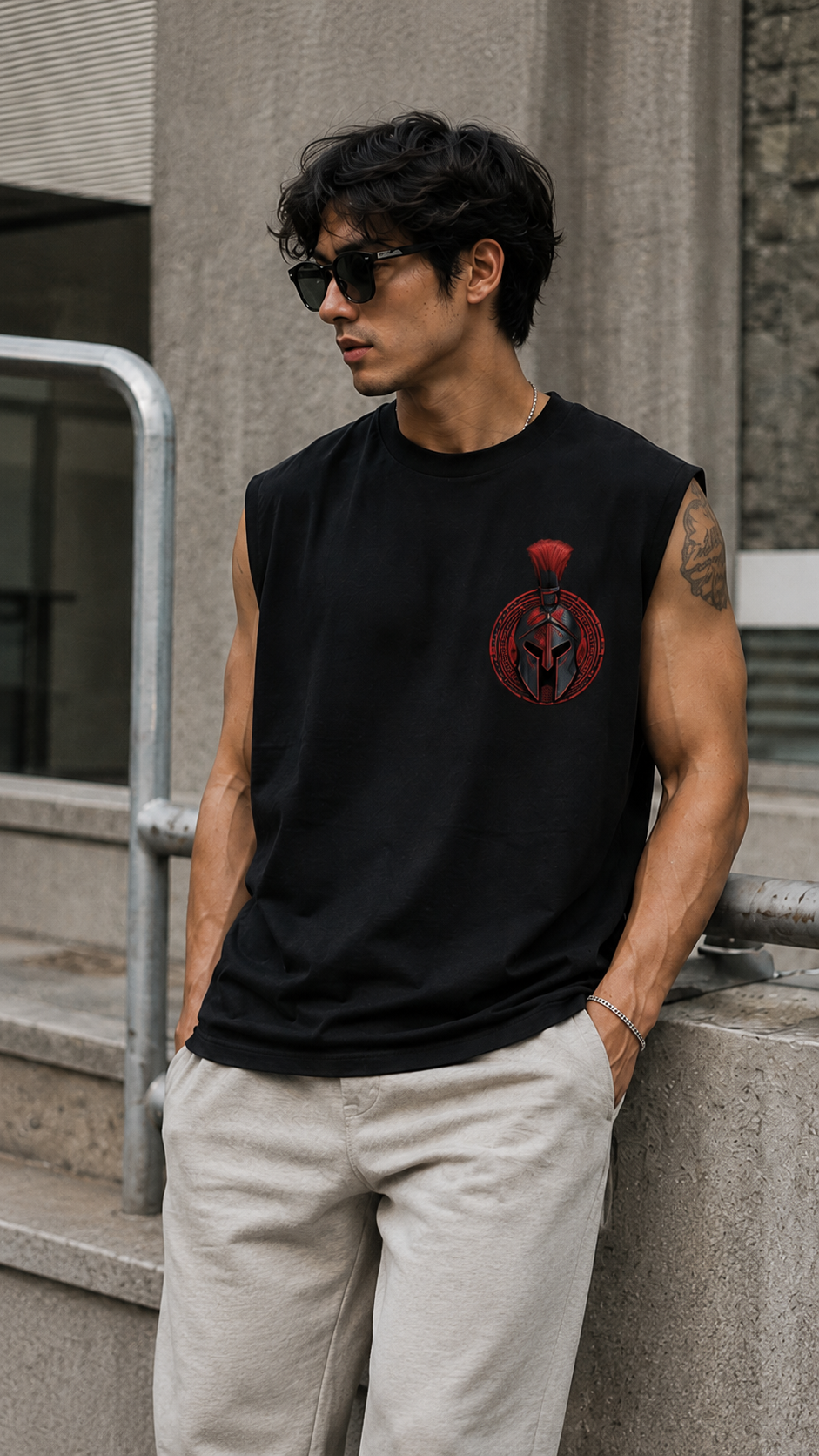Warrior Sleeveless Printed T-Shirt | THE SUB/STANCE