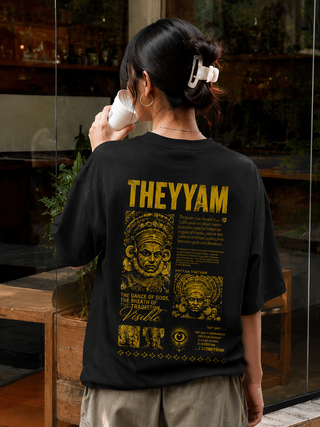 Theyyam Oversized Back Printed T-Shirt | THE SUB/STANCE