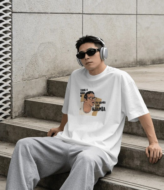 Oversized Printed T-shirt - Thank u Nako re, Tu Khamba la Khamba