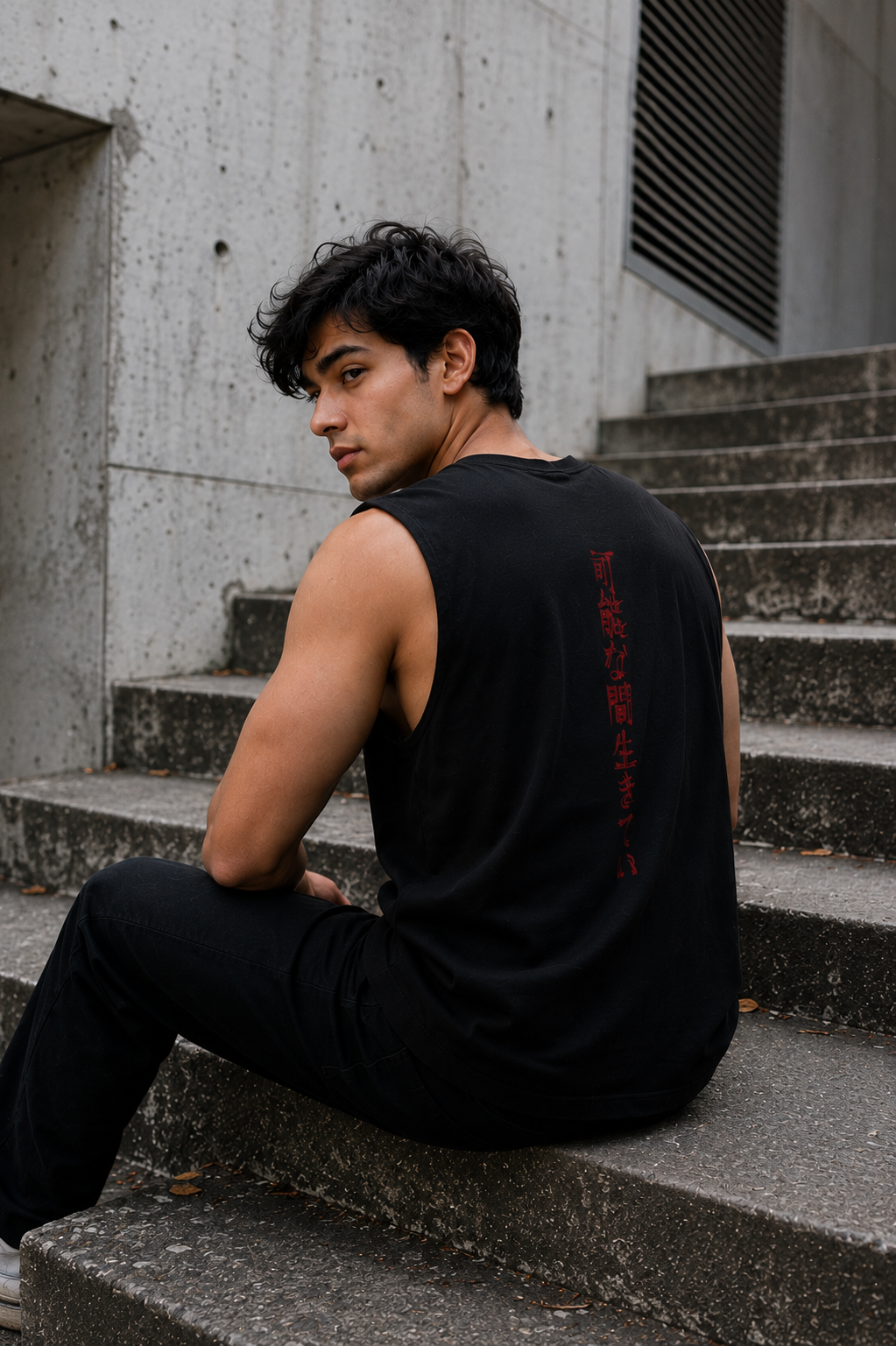 Japanese Warrior Sleeveless Printed T-Shirt | THE SUB/STANCE