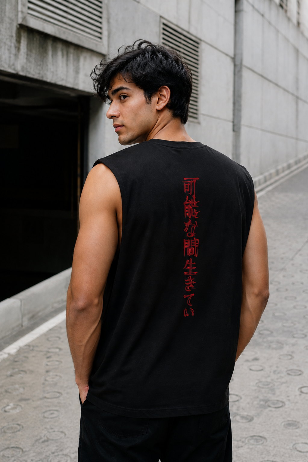 Japanese Warrior Sleeveless Printed T-Shirt | THE SUB/STANCE
