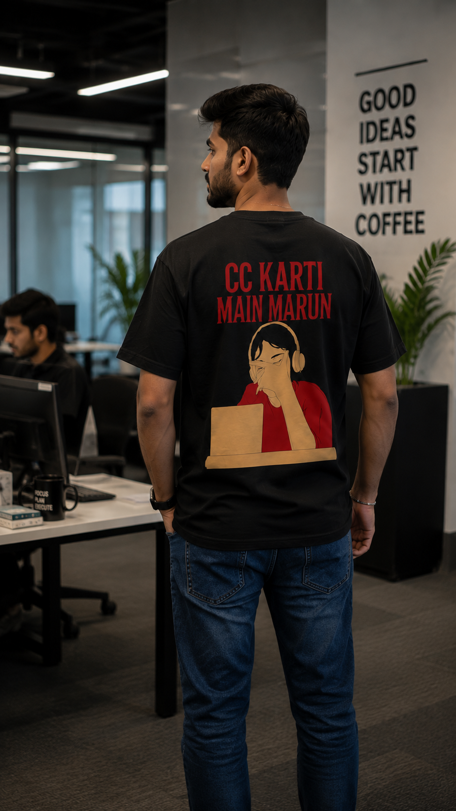 CC Karti Main Marun Oversized Back Printed T-Shirt | THE SUB/STANCE