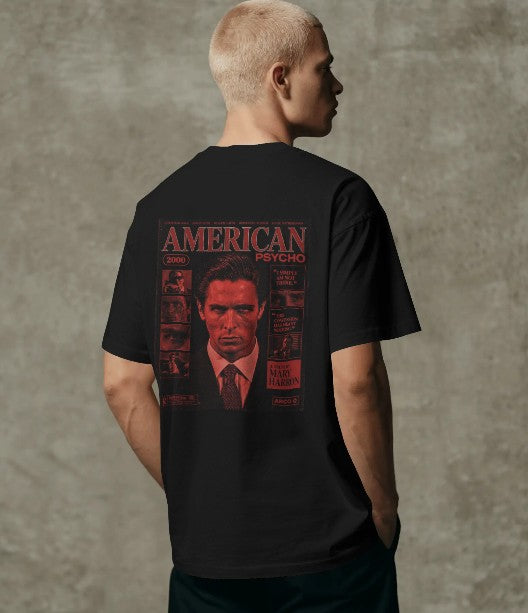 Back Printed Oversized T-shirt - American Psycho