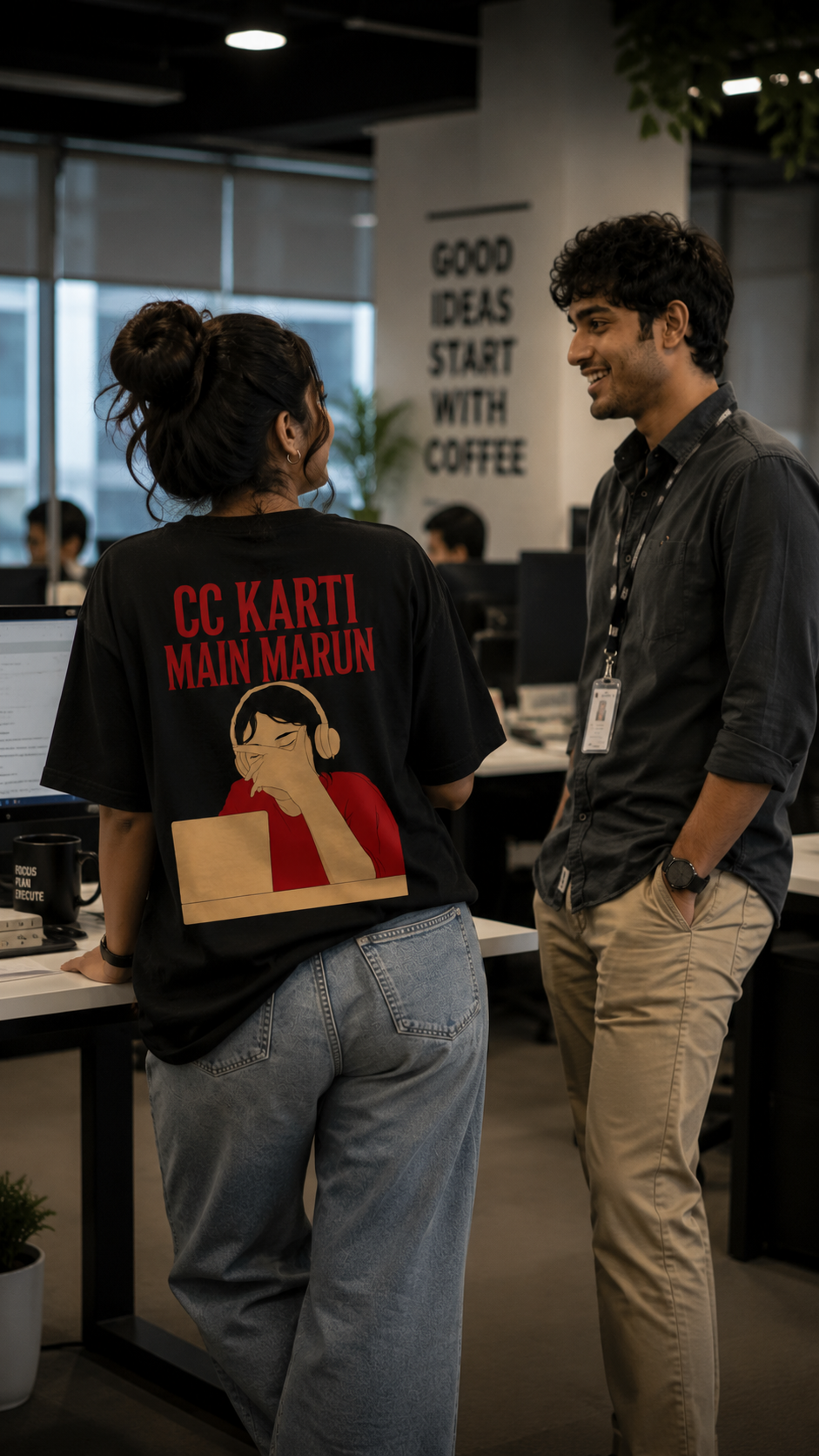 CC Karti Main Marun Oversized Back Printed T-Shirt | THE SUB/STANCE