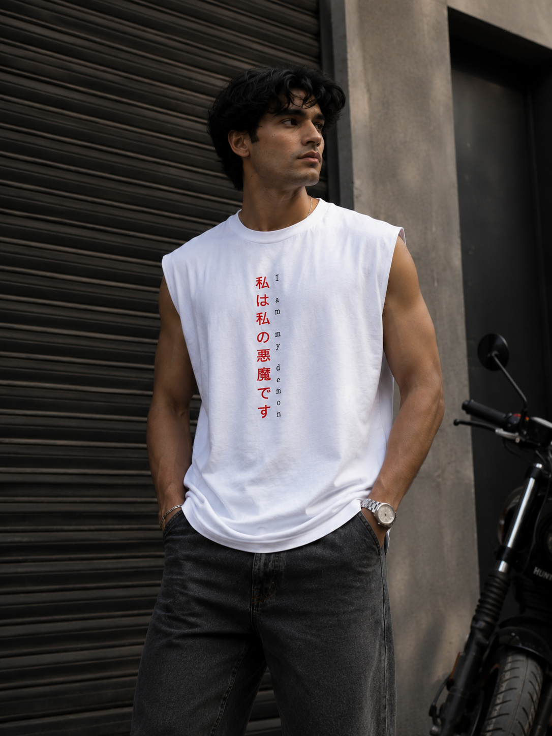 I am my Demon Sleeveless Printed T-Shirt | THE SUB/STANCE
