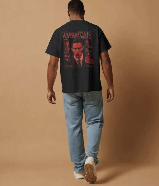 Back Printed Oversized T-shirt - American Psycho