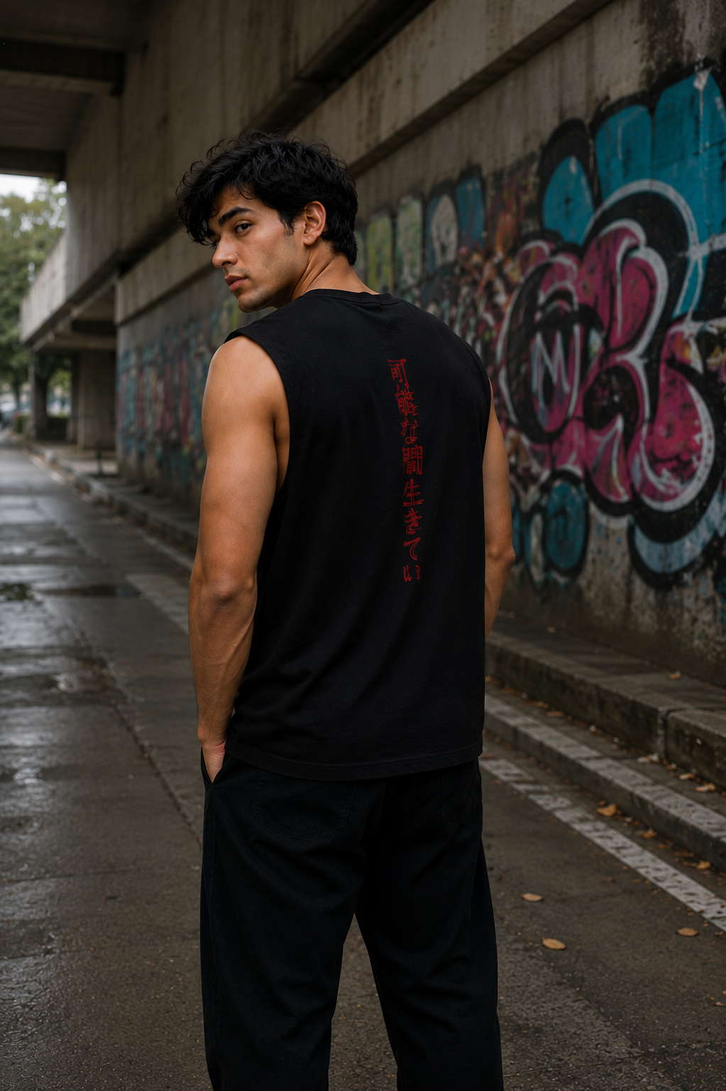 Japanese Warrior Sleeveless Printed T-Shirt | THE SUB/STANCE