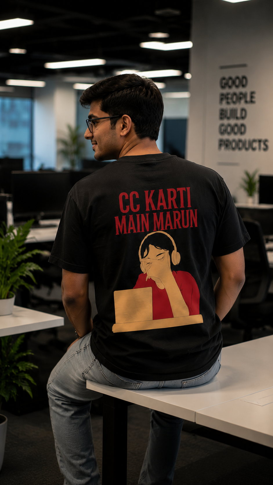 CC Karti Main Marun Oversized Back Printed T-Shirt | THE SUB/STANCE