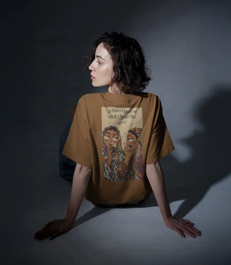 Back Printed Oversized T-shirt - Abb Hum Haath Se Nikal Chuke Hai Ustaad