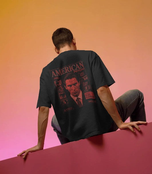 Back Printed Oversized T-shirt - American Psycho