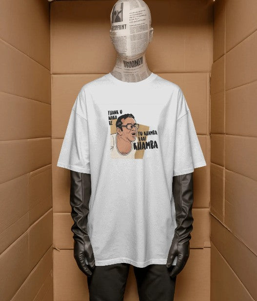 Oversized Printed T-shirt - Thank u Nako re, Tu Khamba la Khamba
