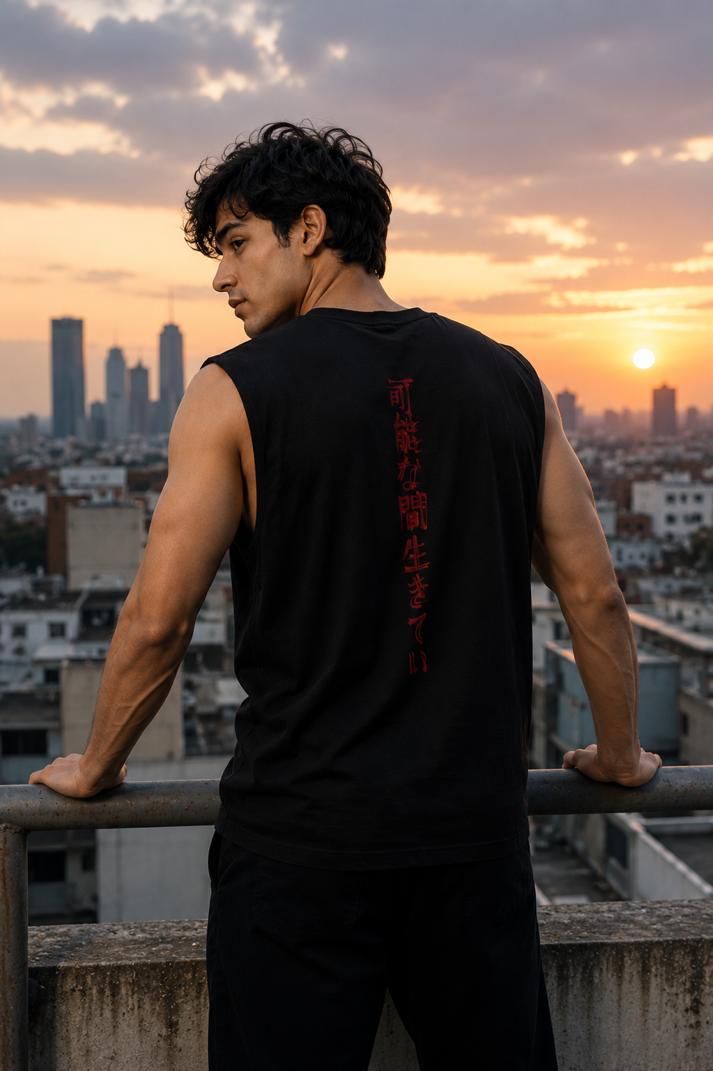 Japanese Warrior Sleeveless Printed T-Shirt | THE SUB/STANCE