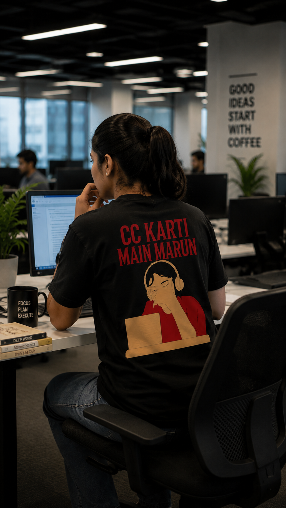 CC Karti Main Marun Oversized Back Printed T-Shirt | THE SUB/STANCE