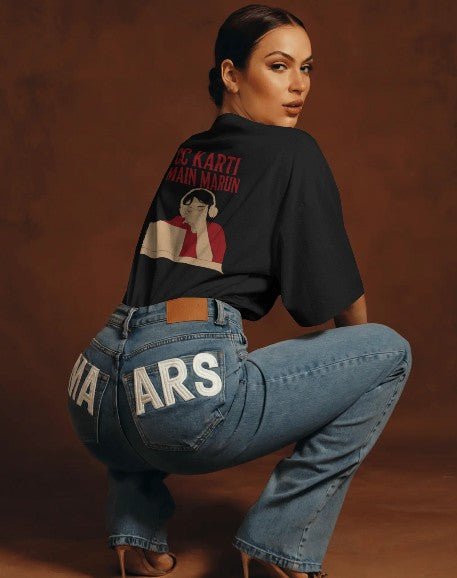 CC Karti Main Marun Oversized Back Printed T-Shirt | THE SUB/STANCE